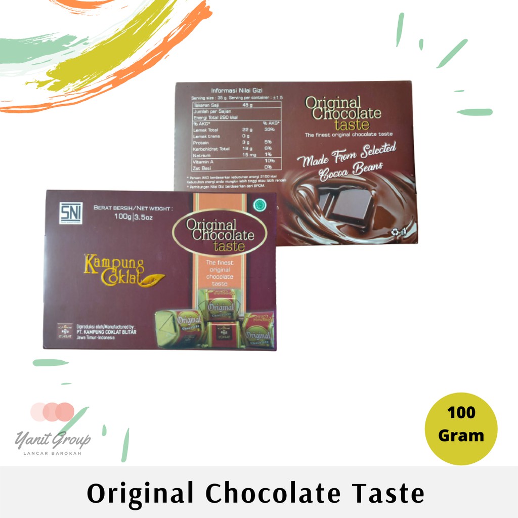 

Paket Cokelat Coklat Original Chocolate Kampung Coklat 100 Gram Isi 3 Pcs