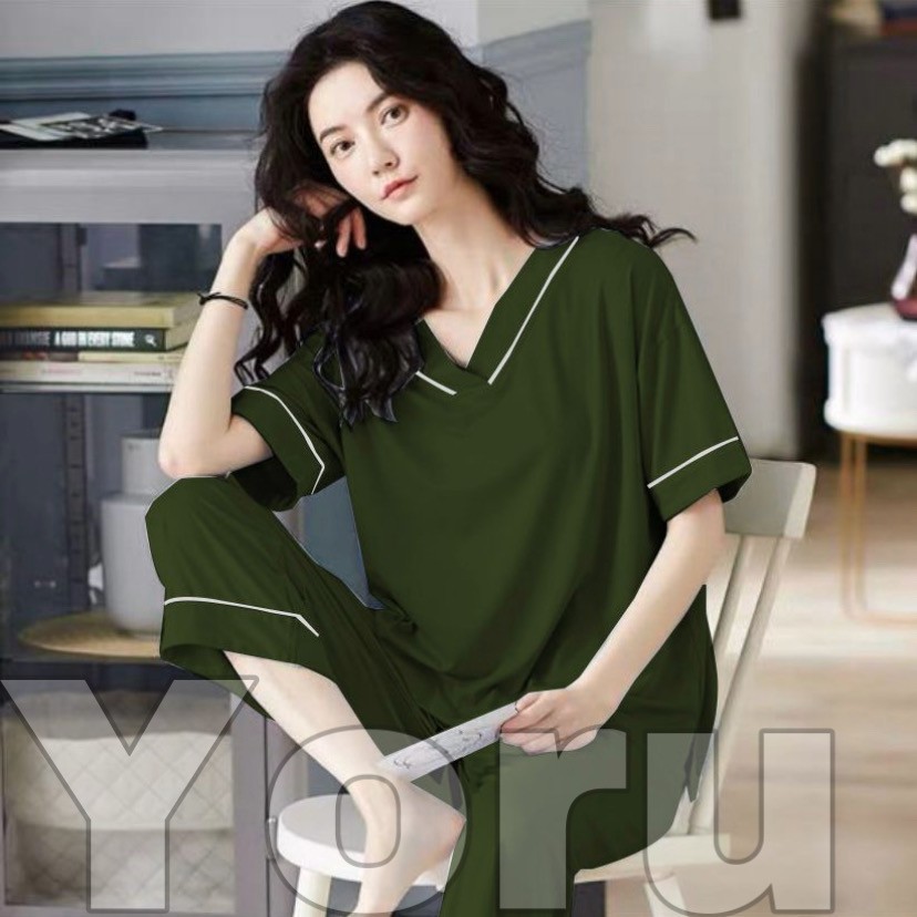 Pamelo PVL Stelan Katun Rayon Adem daily style Baju Tidur wanita Piyama Katun Rayon Korea Style