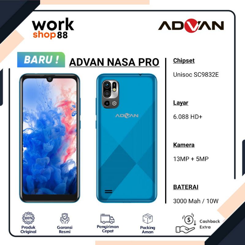 New HP Advan NASA Pro 2GB / 32GB - Original Garansi Resmi 1 Tahun - Chipset Unisoc Tiger Produk Baru