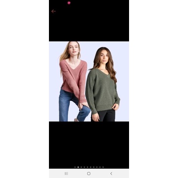 WAFFLE SWEATER WANITA CJBANKS WAFFLE VNECK