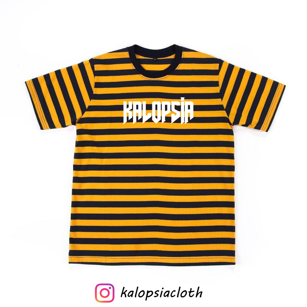 kaos pria garis garis stripe kualitas distro
