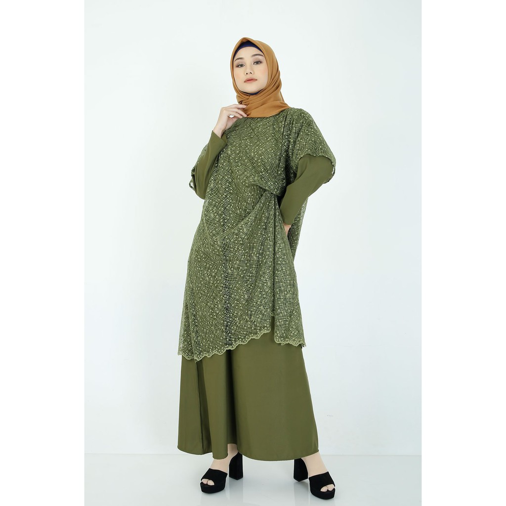 Gamis Brokat Elzatta L Dress Eqica Shopee Indonesia