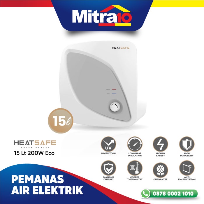 Jual Heatsafe Eco Square 200W Water Heater Elektrik 15 Liter Shopee