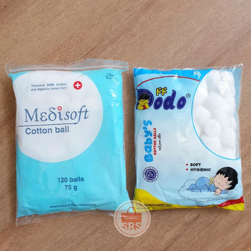 Kapas Medisoft Cotton Ball 120 Balls / Dodo 100 Ball Kapas Lembut Bayi / Kapas Bulat