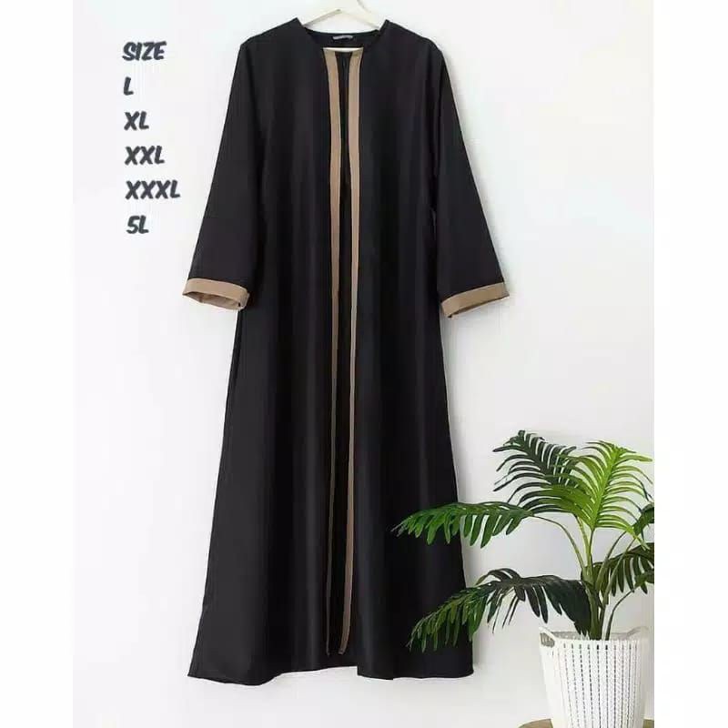 baju gamis wanita dress muslim terbaru Baju Gamis Hitam Polos Full Kancing Depan Sampai Bawah Remaj 