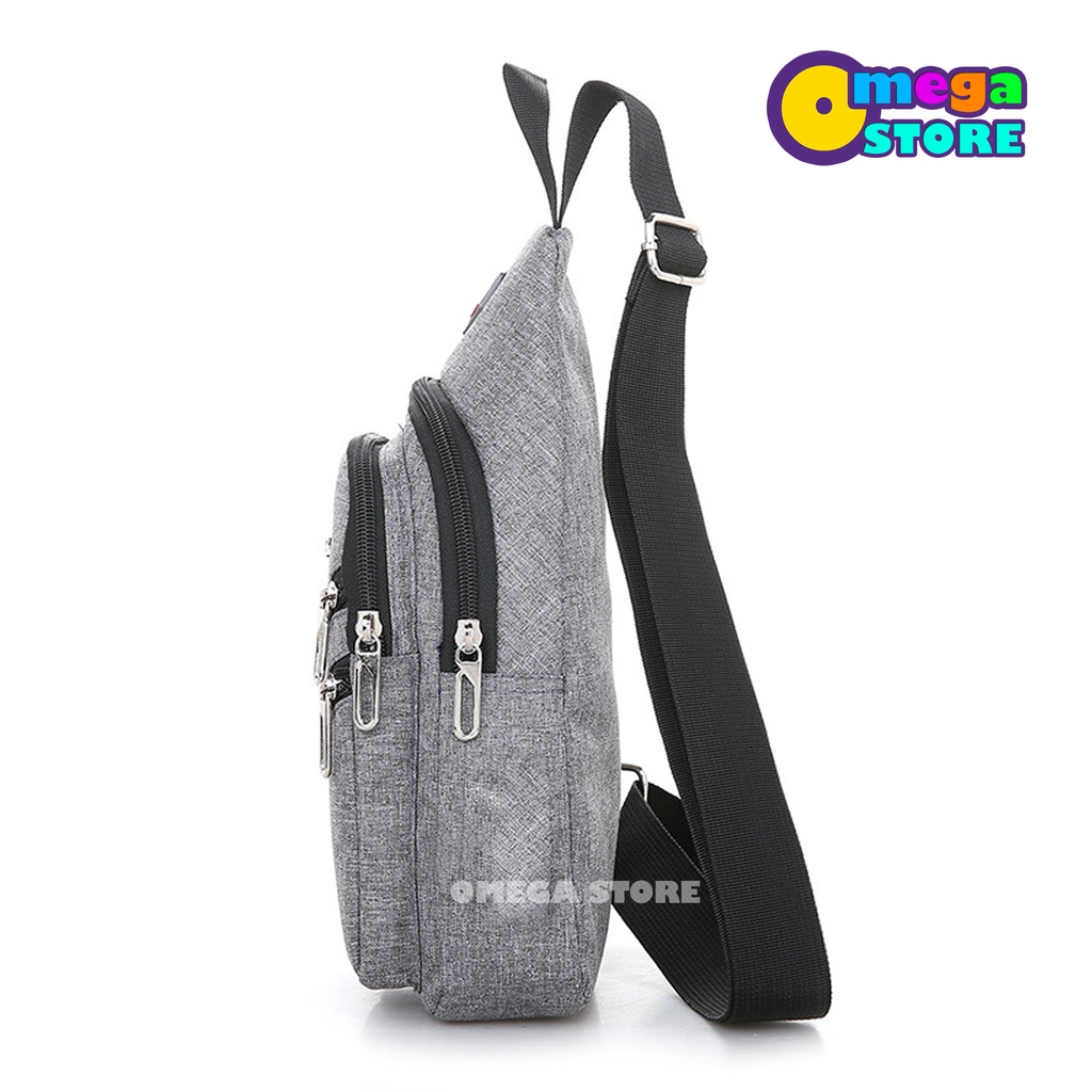 Sling Bag Pria Tas Selempang Pria Simpel Desain Kekinian Tas Bahan Kanvas - 121