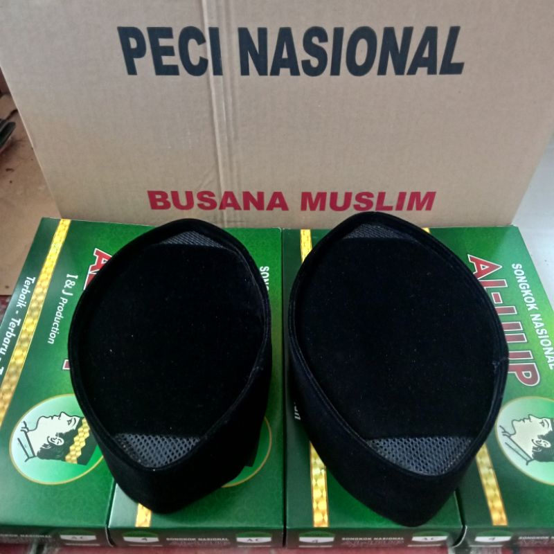 Peci Songkok kopya kopiah Hitam AC Murah Untuk Anak Dan Dewasa Berkualitas Premium Bludru Hitam Halus Terlaris