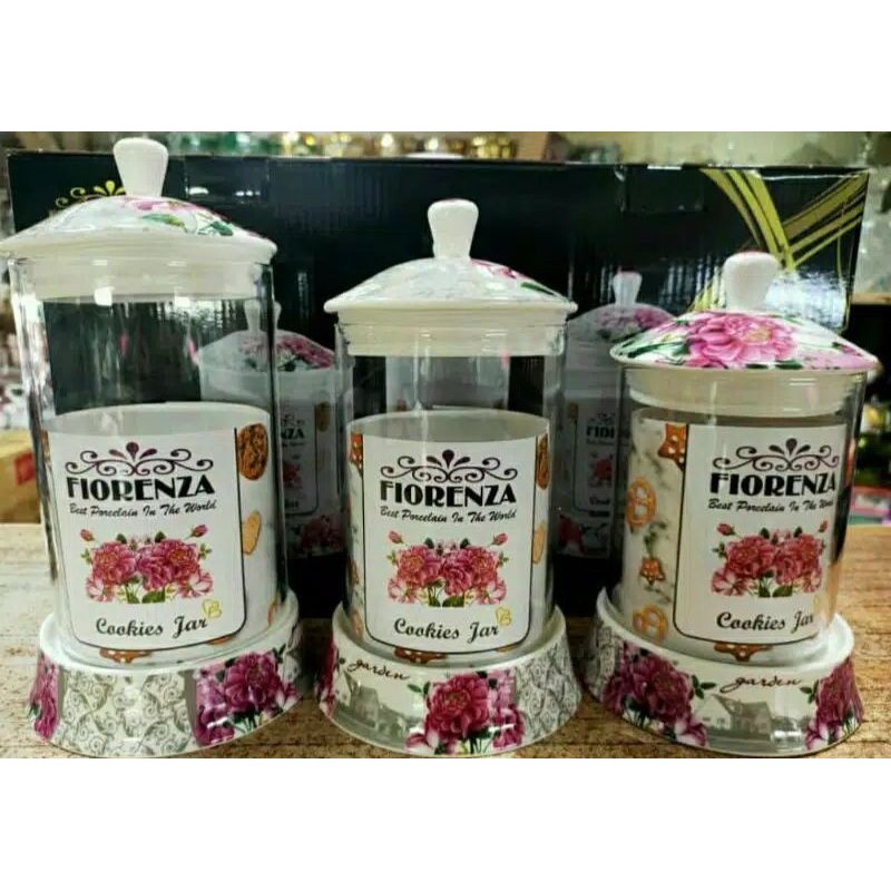 Fiorenza AK-168 Toples Kaca / Toples Permen Kaca 3pcs / Toples Lebaran
