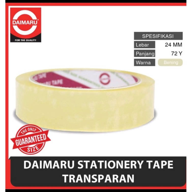 

Isolasi Daimaru 24 mm. Selotip 1 Inch 72 Yard- ISolasi Lakban Bening (TERMURAH )