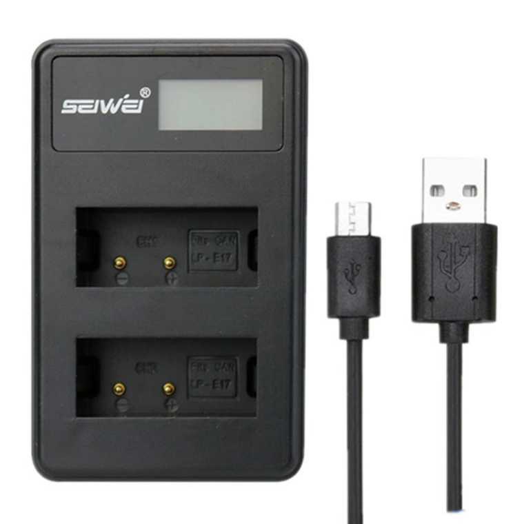 SEIWEI Charger Baterai Travel Canon EOS M3 750D 760D T6i T6s - LP-E17-Hitam