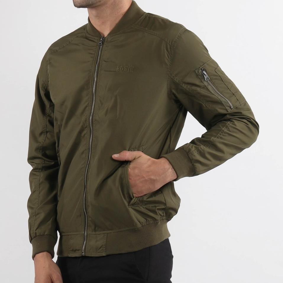 fgol JAKET RODEO OLIVE Outer BOMBER Casual Pria Lengan Panjang LS - Baju Atasan Top Man Jacket Edwin