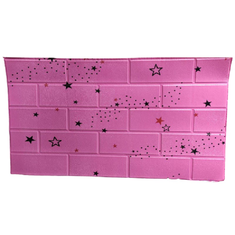 Belikuy COD Wallpaper Dinding Foam 3D Batik Bunga Glitter & Luxury import Murah U96 / U137 / U138 / U139-U139 BATA LOVE PINK