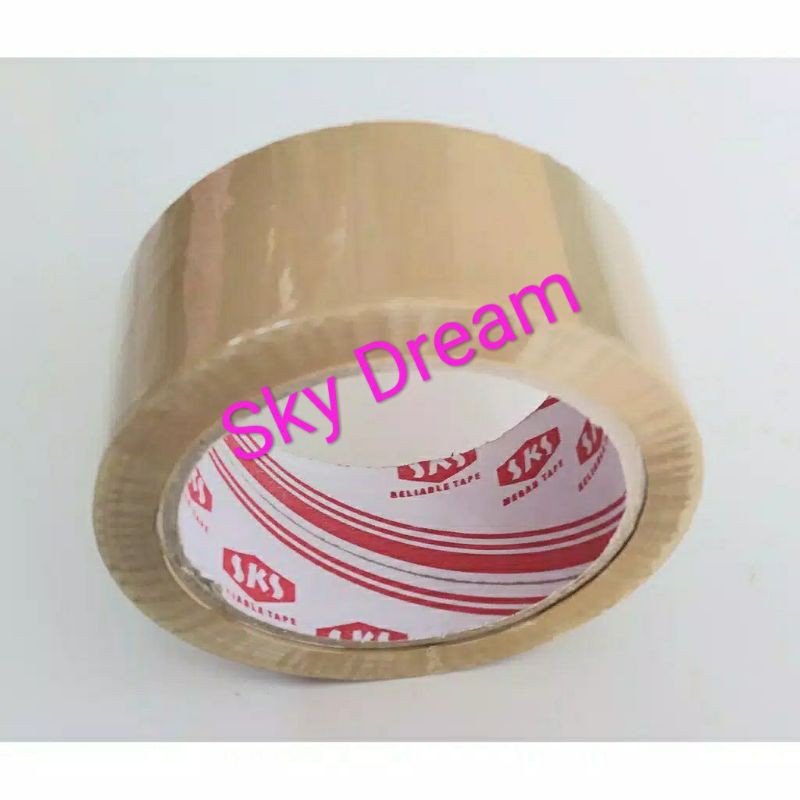 Lakban bening / coklat  SKS / lakban opp / Lakban karton 2 inch x 80 yard