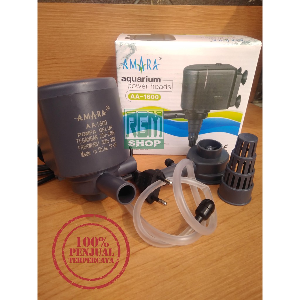 Amara AA 1600 AA-1600 power heads mesin pompa celup aquarium aquascape murah