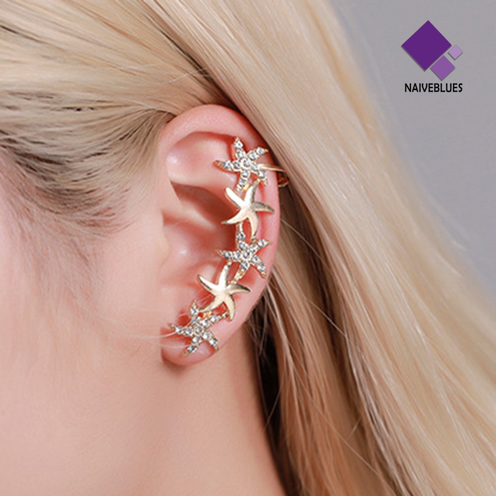 1 Pc Anting Stud Desain Bunga Kupu-Kupu Aksen Berlian Imitasi Untuk Wanita