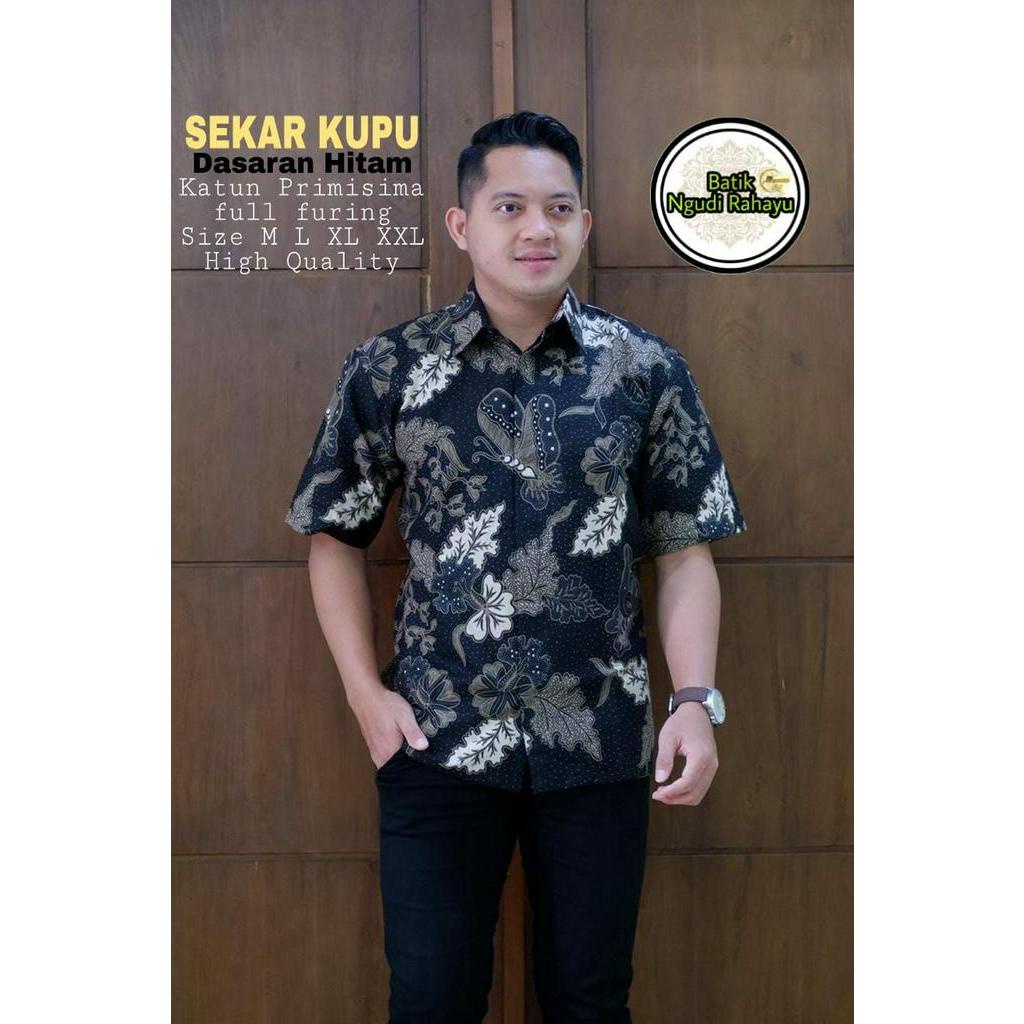 Kemeja Batik Pria Terbaru Batik Lengan Panjang/Pendek Batik Bahan Katun Full furing Batik SEKAR KUPU