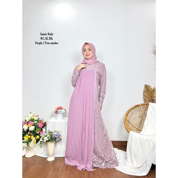 GAMIS BRUKAT~DRES WANITA~OUTFIT KEKINIAN~GAMIS TASYA-