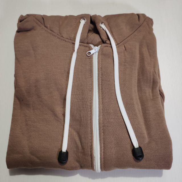 JAKET POLOS ROYAL HOODIE ZIPPER SIZE M-XXL FOTO KE 1 (PRIA & WANITA)-COKLAT MOCCA