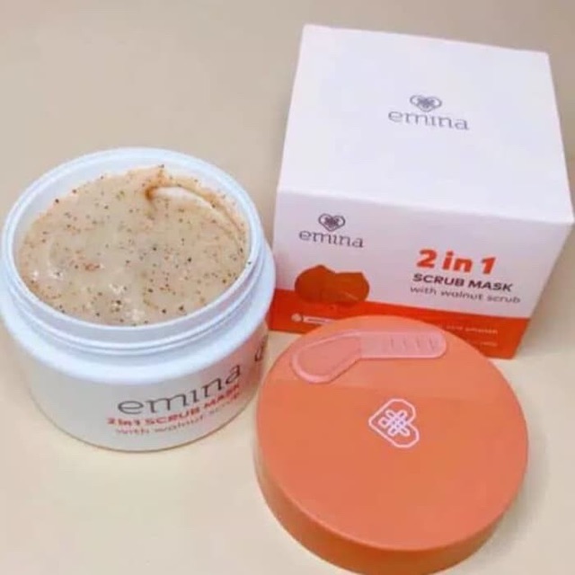 ✿ELYSABETHME✿ ˜”*°• emina •°*”˜. Emina 2in1 scrub mask with walnut ekstrak kacang scrubbing