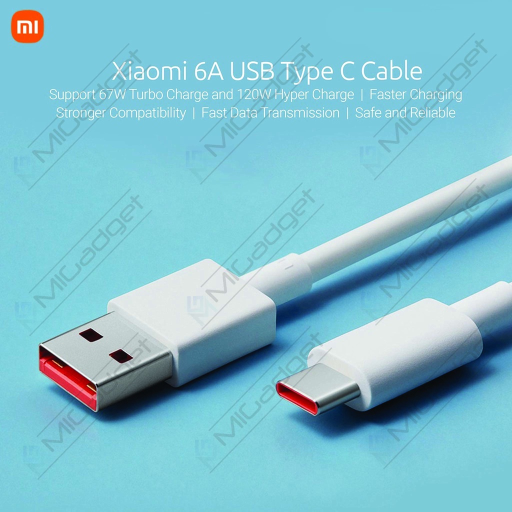 Xiaomi Kabel Charger 6A Type A to Type C Cable - Support 120W