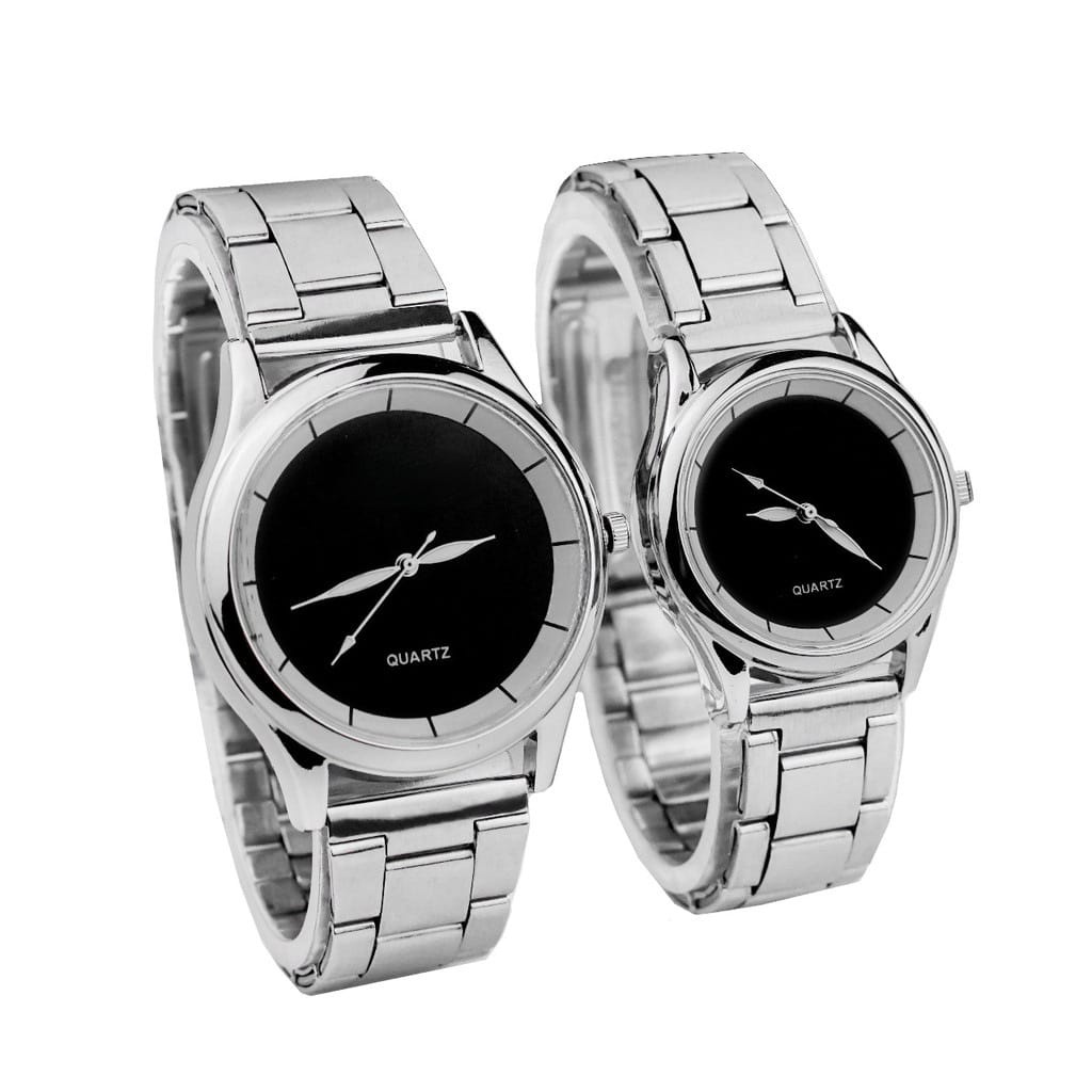 [SS-✅COD] JAM TANGAN COUPLE PASANGAN PRIA WANITA ALBA STAINLISS STEEL ANALOG/QUARTZ A-15