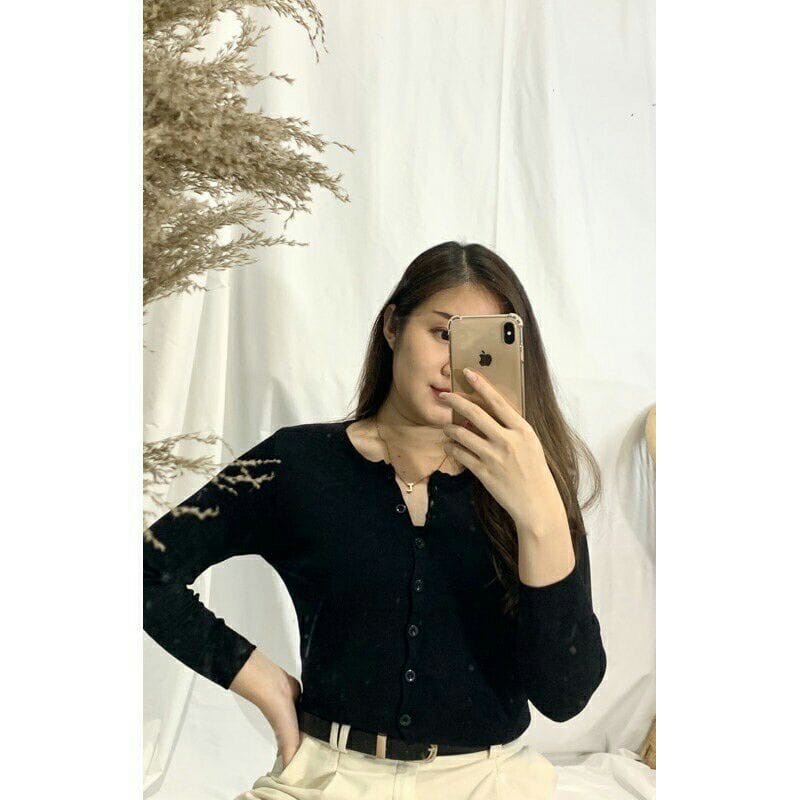 Belleza Outlet baju rajut Cardigan rajut atasan wanita angel crop