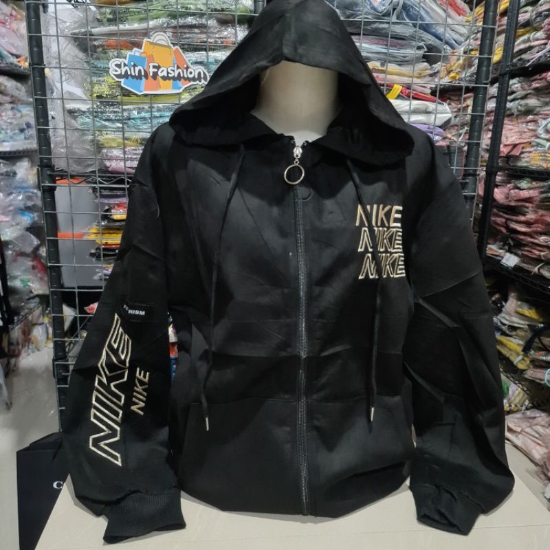 Jaket Suede Import Wanita Fashion XL Besar-Naiki Hitam