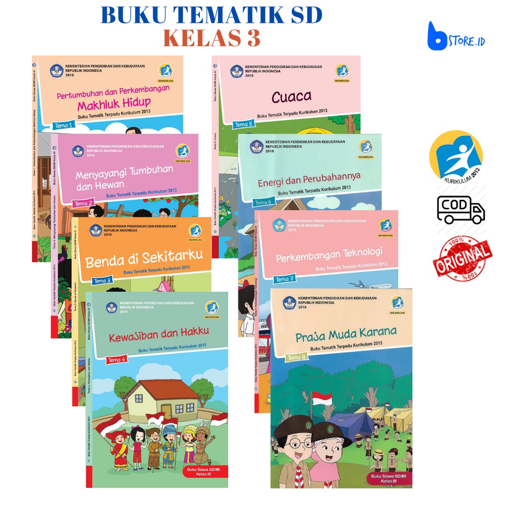 Buku Pelajaran Tematik SD Kelas 3 Semester 1 &amp; 2/Kurikulum 2013