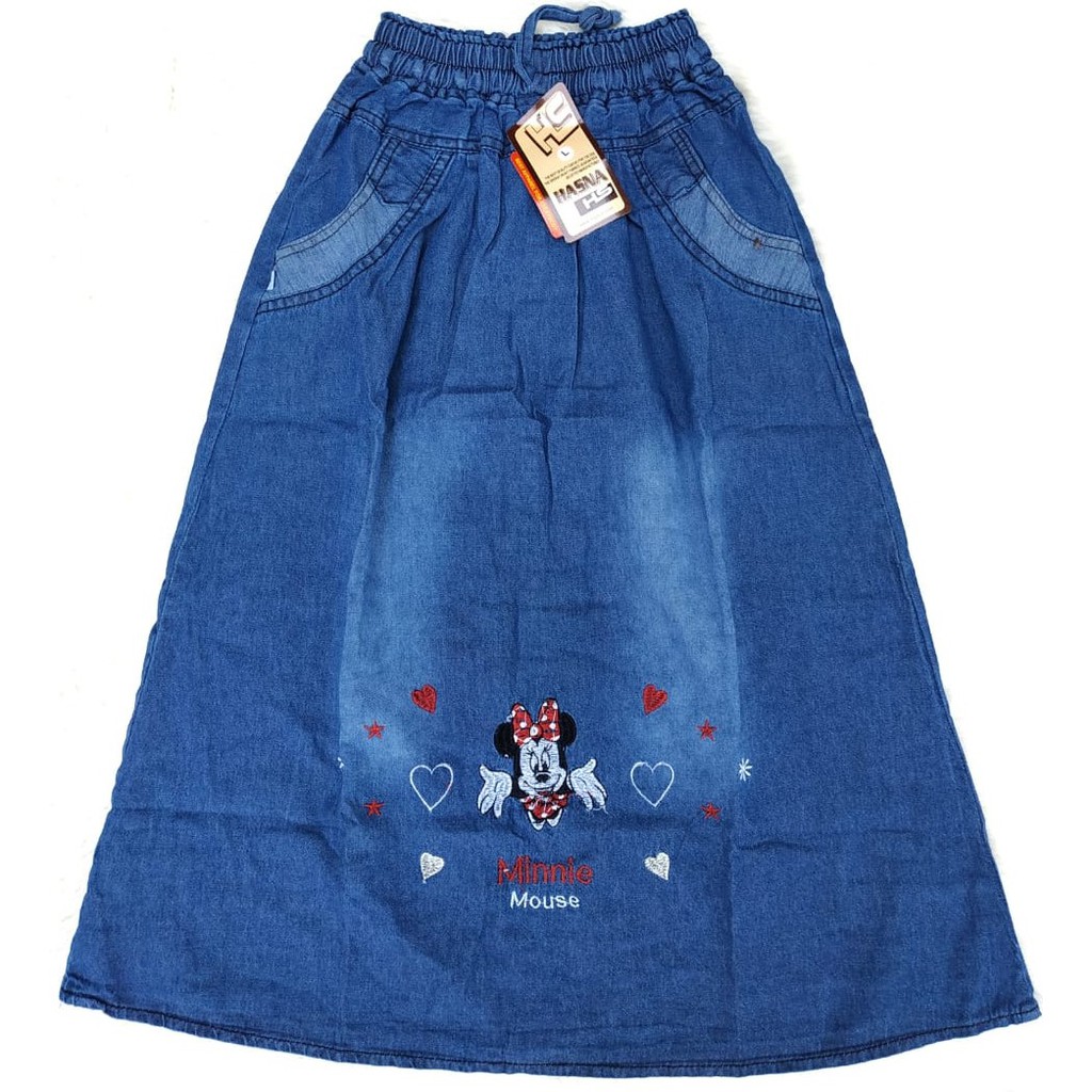Rok jeans anak motif Mickey 4-13thn