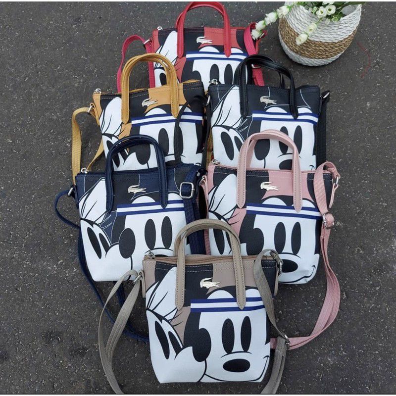 Tas Wanita Lacoste Tote Mickey Size XS |Tas Import Murah