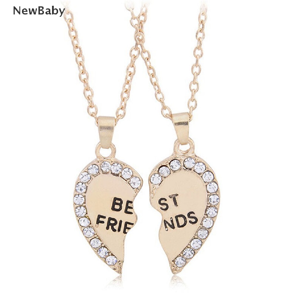 Kalung Rantai Dengan Liontin Hati Motif Tulisan Best Friend Untuk Wanita