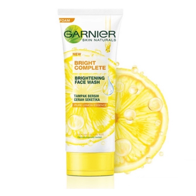 ☘️Yuri Kosmetik☘️ Garnier Bright Complete Vitamin C Face Wash Brightening Cleanser Foam 50ml