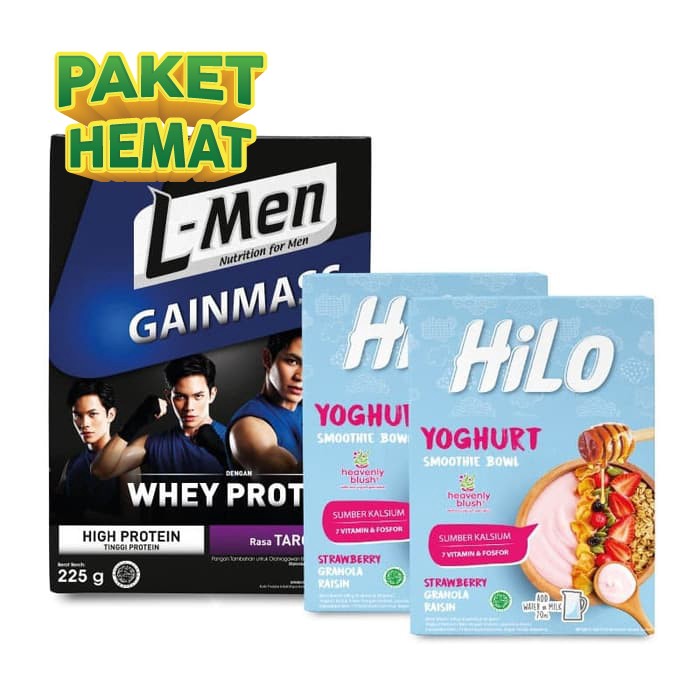 

PROMO PACKAGE: L-MEN GAIN MASS TARO 225GR + TWIN PACK HILO YOGHURT SMOOTHIE TERMURAH