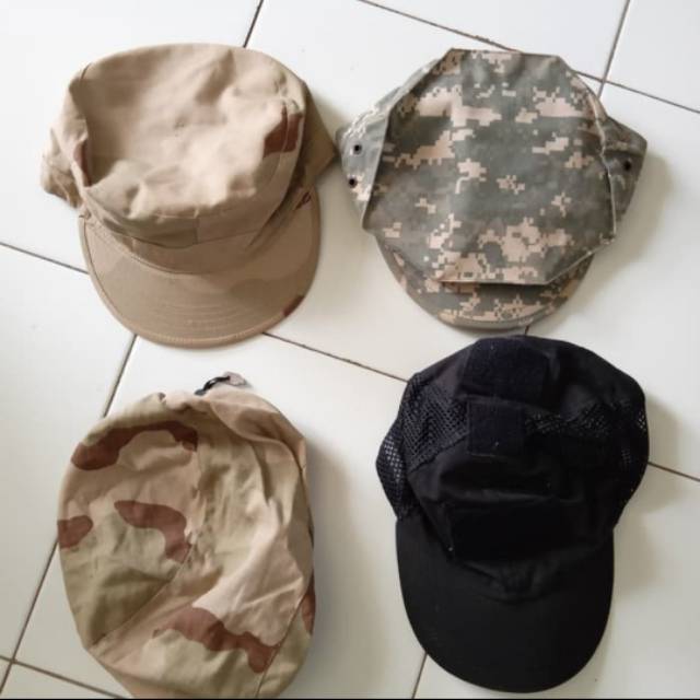 Topi Airsoft Head Gear (Okinawa, Komando, Baseball Cap Velcro, Cover Helmet)