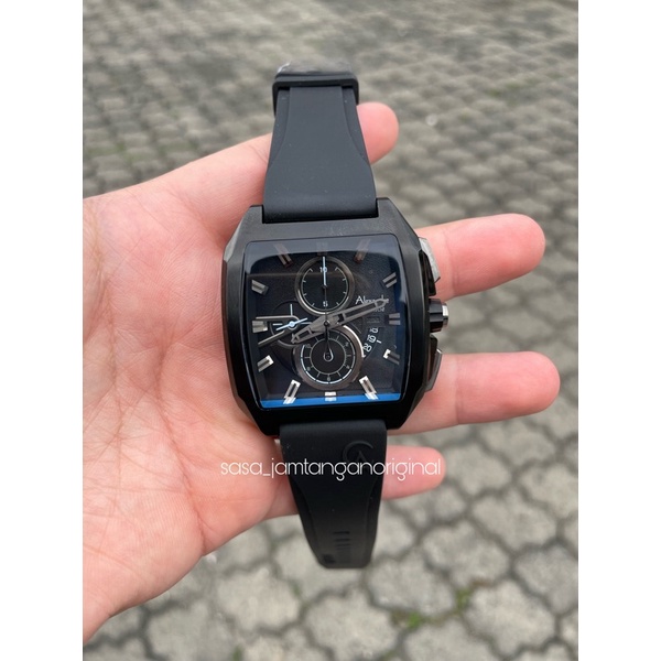 Jam Tangan Alexandre Christie Ac 6617 Original Black Pria Rubber