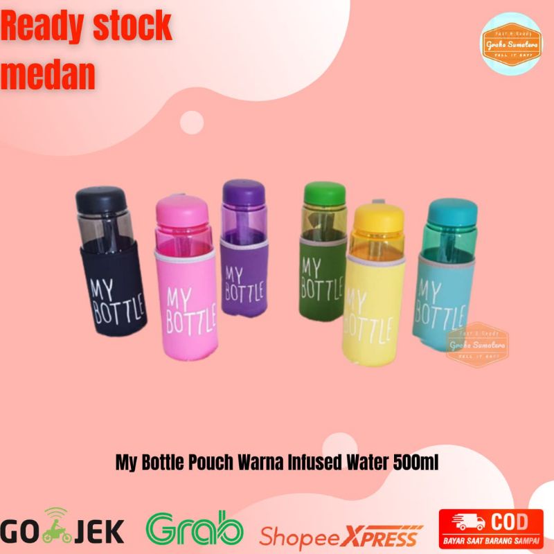 My Bottle + Pouch Warna Infused Water 500ml - Botol Minum Murah Medan