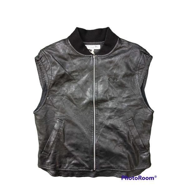 VINTAGE CHRISTIAN DIOR LATHER VEST JACKET