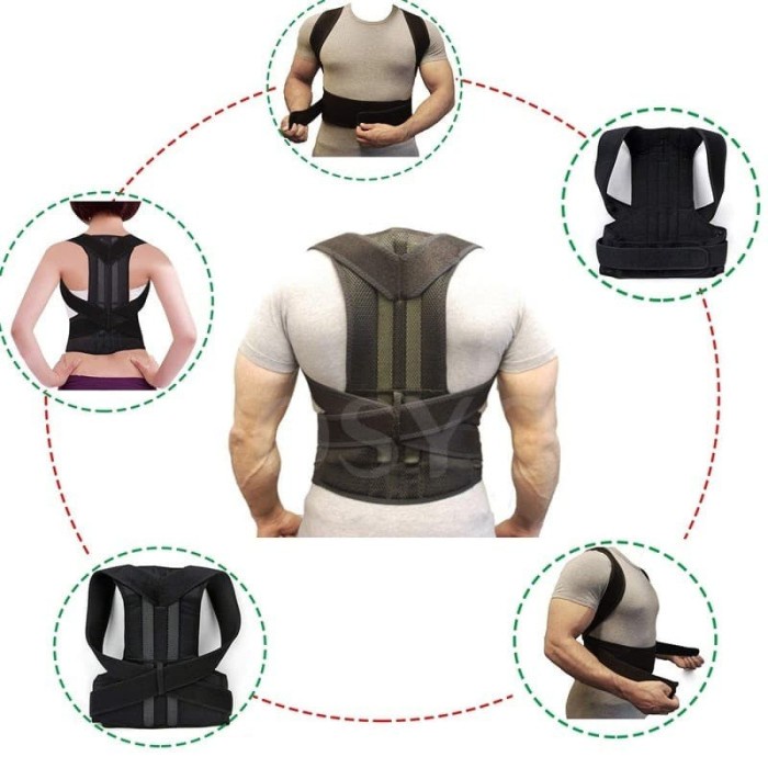 Penyangga Punggung pria Adjustble Back Pain Posture Corrector  Brace Belt |Penyangga Tulang Belakang Penegak Punggung