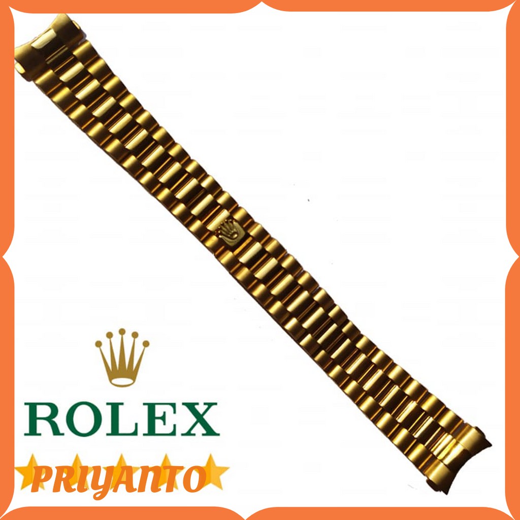 Tali Jam Tangan Rantai  Rolex Resident 20MM Gold Stainless Stell Premium logo