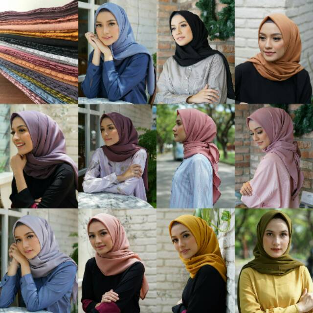 Imperial Crepe by Heaven Lights Kerudung Jilbab Hijab Segiempat Square Scarf Segi Empat Polos