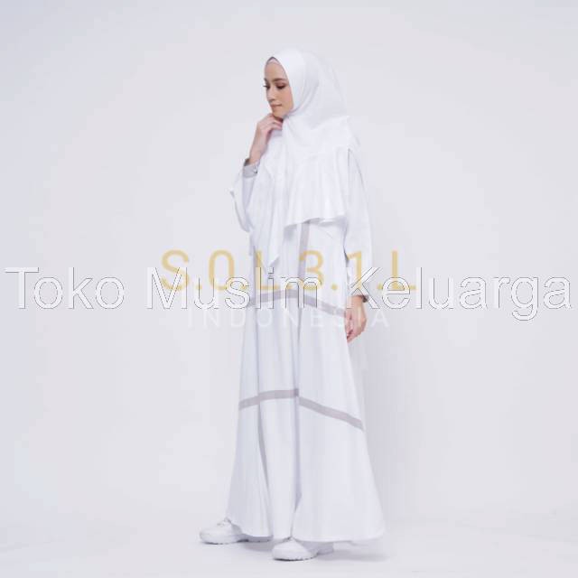 Toko Muslim Keluarga - Gamis syari set Hilya Set (putih) by soleil indonesia
