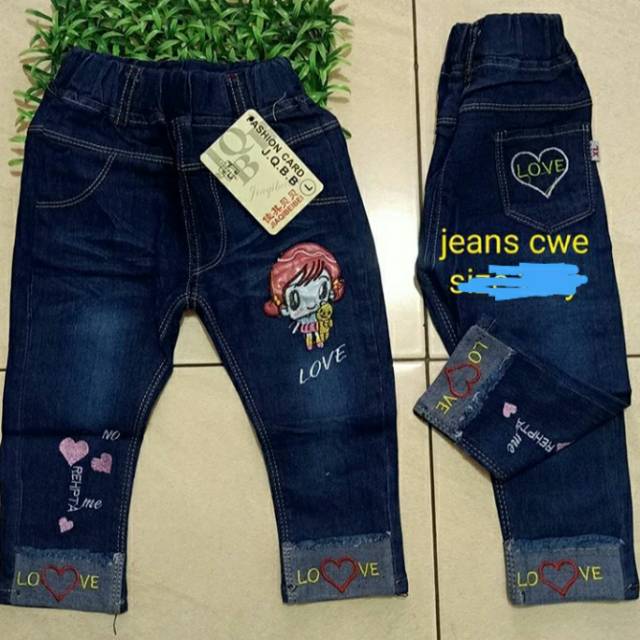  Celana  Jeans  Anak  Perempuan  Usia 2  5 Tahun  Shopee 
