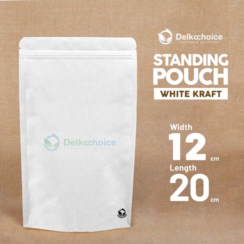 Standing Pouch Kraft Non Window White Plastik Kemasan