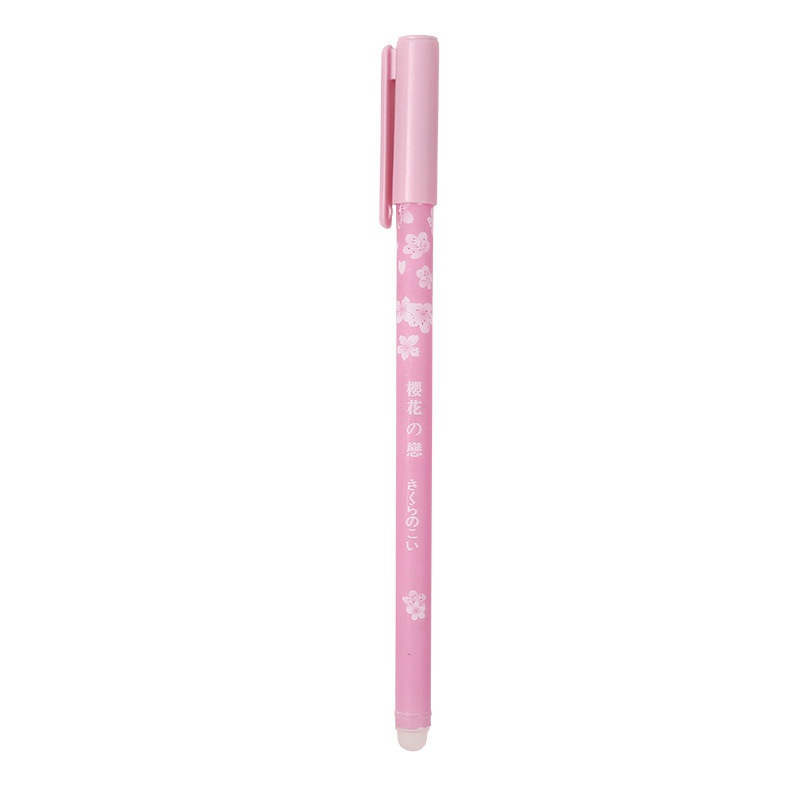 YTJ-5pcs Pink Easy-erasing Gel Pen Sakura Erasable Pen Blue Black Ink Refill for School Office Writing