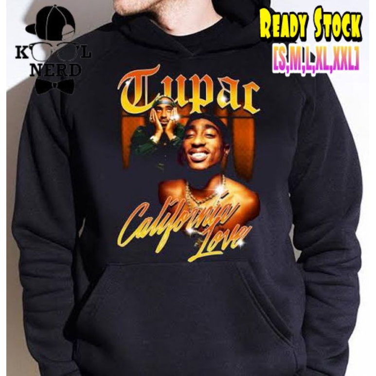 HOODIE JUMPER GANGSTA RAP 2 PAC TUPAC AMARU RAP SHAKUR HOODIE ~ READY SIZE S-XXL