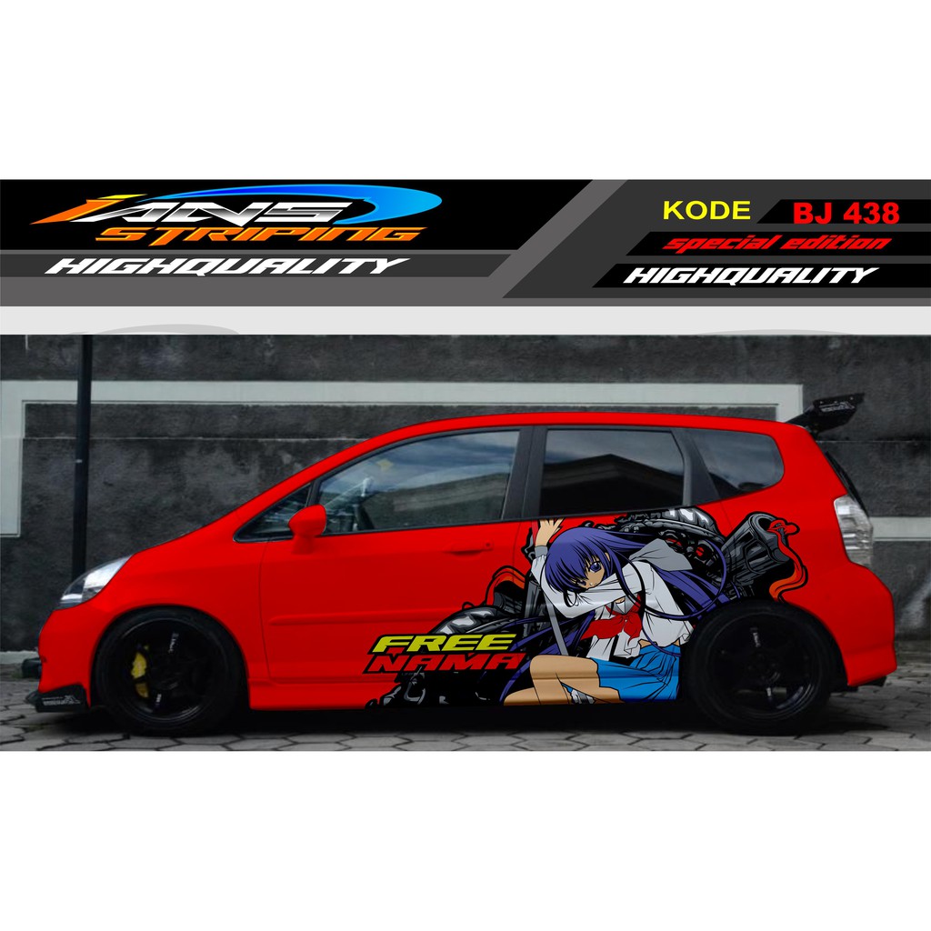 DECAL STICKER MOBIL JAZZ, BRIO, AGYA / STIKER MOBIL SAMPING / VARIASI STICKER MOBIL ANIME