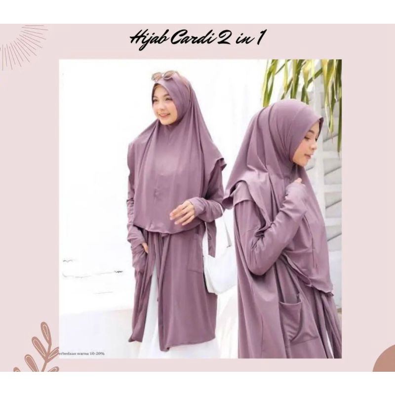 Hijab Cardy 2in1 Hijab Cardi tinggal slup