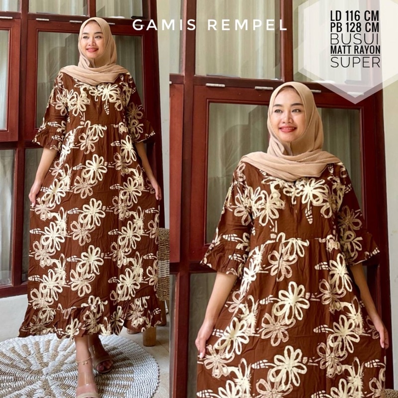 Gamis jumbo busui cabutan bunga