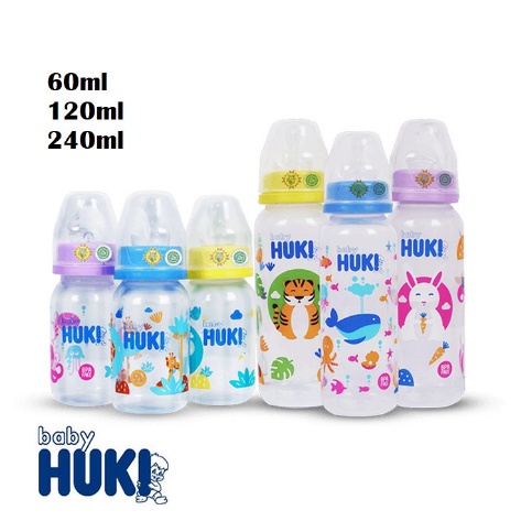 HUKI BOTOL SUSU DOT GEPENG | 240ML | 120ML | 60ML |