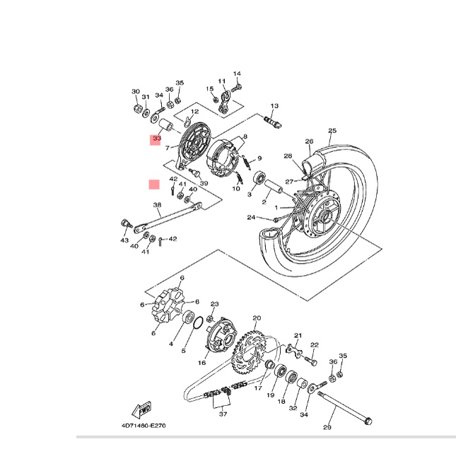 COLLAR BOSH RODA BELAKANG KANAN VEGA R NEW ORIGINAL YGP 90387-12841